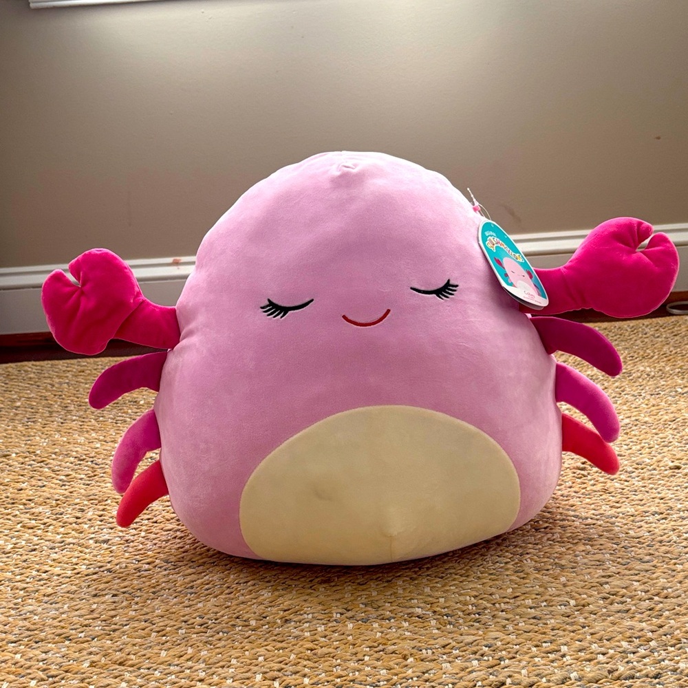 NWT 16” Squishmallow “Cailey the Pink Crab”